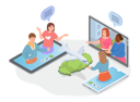 پیش‌نمایش فایل people-discussion-about-vacation-on-video-call-5758241 از پک ارتباطات آنلاین