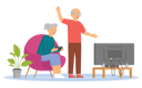 پیش‌نمایش فایل aged-couple-playing-video-game-6257560 از پک سالمند با گجت‌ها