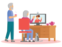 پیش‌نمایش فایل aged-couple-talking-on-video-call-6257562 از پک سالمند با گجت‌ها