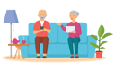 پیش‌نمایش فایل old-couple-sitting-on-sofa-6257561 از پک سالمند با گجت‌ها