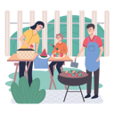 پیش‌نمایش فایل family-doing-bbq-party-6257568 از پک آماده سازی غذا