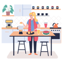 پیش‌نمایش فایل girl-cooking-in-kitchen-6257567 از پک آماده سازی غذا
