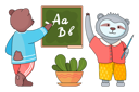 پیش‌نمایش فایل bear-writing-chalk-at-school-desk-6377960 از پک بازگشت به مدرسه