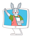 پیش‌نمایش فایل cute-bunny-attended-online-class-6377955 از پک بازگشت به مدرسه