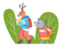 پیش‌نمایش فایل deer-and-mouse-with-backpacks-go-to-school-6377959 از پک بازگشت به مدرسه