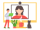 پیش‌نمایش فایل woman-and-man-speaking-over-web-camera-via-laptop-6393910 از پک متفرقه
