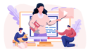 پیش‌نمایش فایل woman-training-a-dog-basic-commands-with-video-tutorial-on-the-computer-6394515 از پک حیوان خانگی