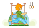 پیش‌نمایش فایل a-lion-schoolboy-in-a-sports-uniform-is-running-6420591 از پک فعالیت حیوانات