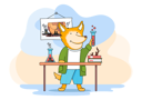 پیش‌نمایش فایل chemistry-lesson-in-the-school-for-animals-6420593 از پک فعالیت حیوانات