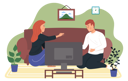 پیش‌نمایش فایل couple-is-sitting-at-home-and-watching-tv-6420433 از پک خانواده و دوستان
