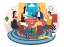 پیش‌نمایش فایل fashion-designers-team-sitting-at-the-table-discussing-6420443 از پک خانواده و دوستان