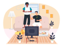 پیش‌نمایش فایل guys-play-video-games-together-6420442 از پک خانواده و دوستان