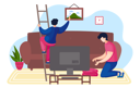 پیش‌نمایش فایل man-going-up-the-stairs-hangs-a-picture-on-the-wall-in-the-living-room-6420431 از پک خانواده و دوستان