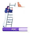 پیش‌نمایش فایل girl-climbing-to-letter-p-6419947 از پک عشق به حیوان خانگی