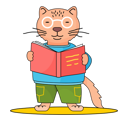 پیش‌نمایش فایل cat-reading-book-6419640 از پک فعالیت حیوانات