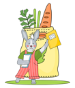پیش‌نمایش فایل cute-rabbit-waving-book-6419642 از پک فعالیت حیوانات