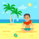 پیش‌نمایش فایل boy-eating-melon-on-beach-10709843 از پک فعالیت افراد