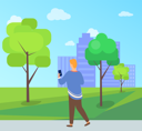 پیش‌نمایش فایل boy-using-phone-in-park-10709835 از پک فعالیت افراد