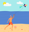 پیش‌نمایش فایل man-flying-kites-on-beach-10709844 از پک فعالیت افراد