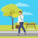 پیش‌نمایش فایل businessman-speaks-by-phone-and-walks-in-park-10709816 از پک فعالیت افراد