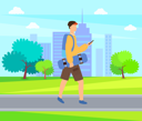 پیش‌نمایش فایل skater-going-with-phone-and-skateboard-in-park-10709826 از پک فعالیت افراد