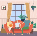پیش‌نمایش فایل family-sitting-on-couch-together-10709416 از پک فعالیت افراد