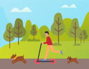 پیش‌نمایش فایل man-driving-push-scooter-in-park-10709432 از پک فعالیت افراد