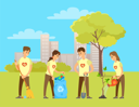 پیش‌نمایش فایل volunteers-planting-trees-and-collecting-garbage-10709415 از پک فعالیت افراد