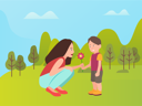 پیش‌نمایش فایل boy-giving-flower-to-mother-10708942 از پک فعالیت پارک