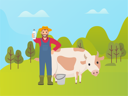 پیش‌نمایش فایل farmer-with-cow-presenting-fresh-milk-in-bucket-10708930 از پک فعالیت پارک