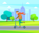 پیش‌نمایش فایل old-man-with-red-scarf-riding-scooter-in-park-10708916 از پک فعالیت پارک