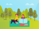 پیش‌نمایش فایل woman-with-daughter-sitting-on-mat-in-park-10708944 از پک فعالیت پارک