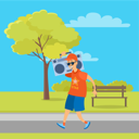 پیش‌نمایش فایل young-man-going-with-record-player-in-park-10708918 از پک فعالیت پارک