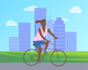 پیش‌نمایش فایل afro-american-woman-riding-bike-in-park-10709013 از پک فعالیت پارک