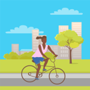 پیش‌نمایش فایل afro-american-woman-riding-bike-in-park-10709019 از پک فعالیت پارک