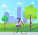 پیش‌نمایش فایل afro-american-woman-riding-bike-in-park-10709027 از پک فعالیت پارک