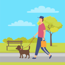 پیش‌نمایش فایل boy-walking-with-dog-in-park-10709017 از پک فعالیت پارک