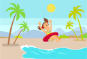 پیش‌نمایش فایل child-in-inflatable-circle-jumping-in-sea-10709045 از پک فعالیت پارک