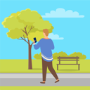 پیش‌نمایش فایل person-with-mobile-phone-back-view-in-city-park-10709020 از پک فعالیت پارک
