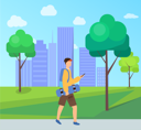 پیش‌نمایش فایل skater-going-with-phone-and-skateboard-in-park-10709023 از پک فعالیت پارک