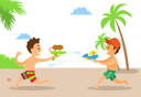 پیش‌نمایش فایل boys-are-enjoying-with-water-gun-at-beach-10992701 از پک فعالیت افراد