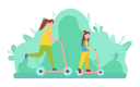پیش‌نمایش فایل mother-and-daughter-are-riding-scooter-in-garden-10992691 از پک فعالیت افراد
