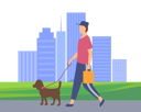 پیش‌نمایش فایل boy-walks-with-his-dog-in-garden-10992611 از پک فعالیت افراد