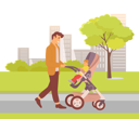 پیش‌نمایش فایل father-is-carrying-infant-baby-in-stroller-10992536 از پک فعالیت افراد