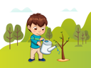 پیش‌نمایش فایل boy-is-watering-plants-in-garden-10988743 از پک فعالیت افراد