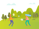پیش‌نمایش فایل girls-are-playing-badminton-in-park-10988739 از پک فعالیت افراد