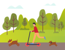 پیش‌نمایش فایل man-is-riding-scooter-while-racing-with-his-dogs-10988727 از پک فعالیت افراد