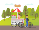 پیش‌نمایش فایل man-is-standing-near-hot-dog-stall-10988747 از پک فعالیت افراد