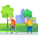 پیش‌نمایش فایل old-woman-is-teasing-disabled-man-10988694 از پک فعالیت افراد