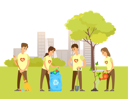 پیش‌نمایش فایل volunteers-are-gathering-waste-from-garden-10988704 از پک فعالیت افراد